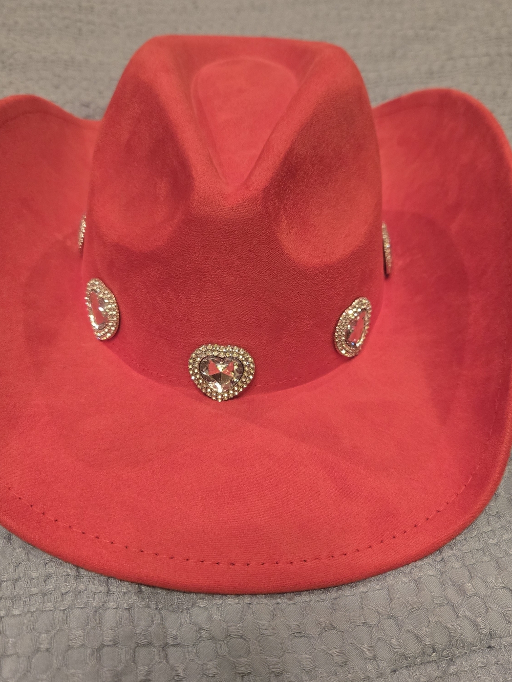 Red Womens Rhinestone Cowboy Hat